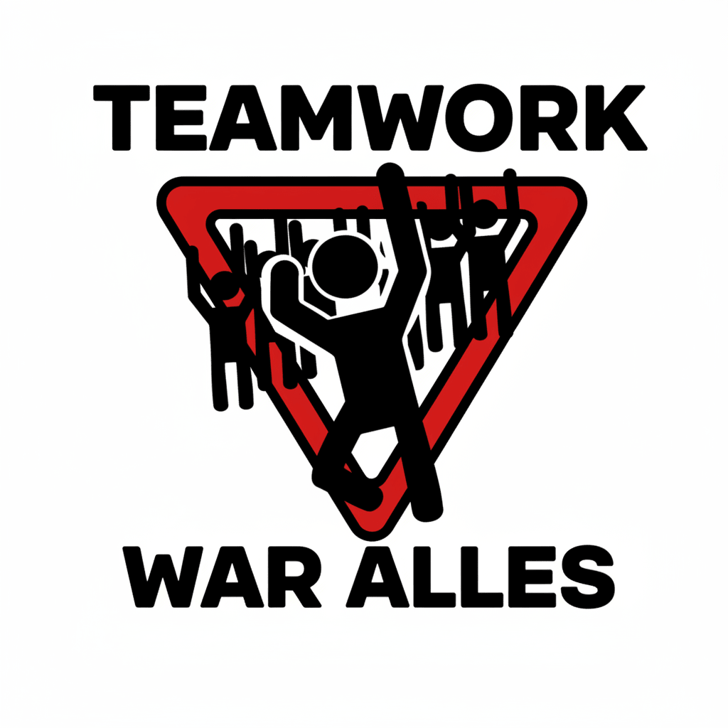 Teamwork war alles Warnschild - Abschlussklamotten.de